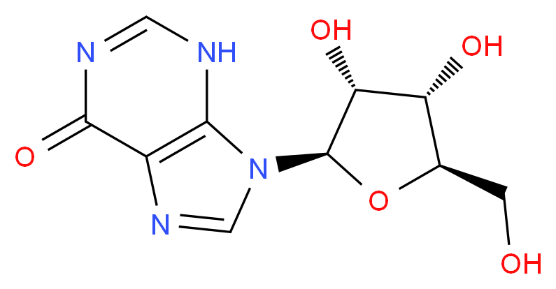 9-[(2R,3R,4S,5R)-3,4-dihydroxy-5-(hydroxymethyl)oxolan-2-yl]-6,9-dihydro-3H-purin-6-one_分子结构_CAS_58-63-9