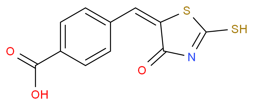 4-[(E)-(2-Mercapto-4-oxo-1,3-thiazol-5(4H)-ylidene)methyl]benzoic acid_分子结构_CAS_103987-82-2)