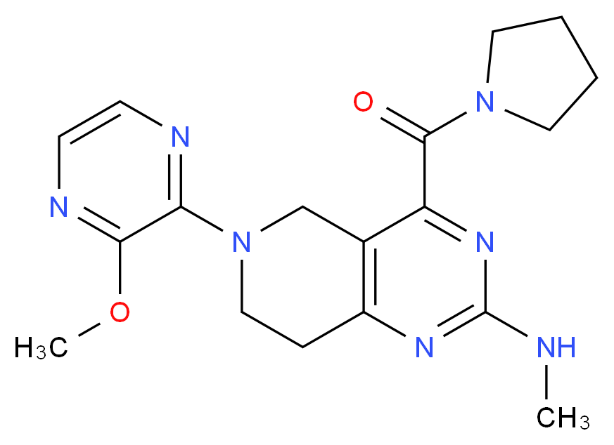 6-(3-methoxy-2-pyrazinyl)-N-methyl-4-(1-pyrrolidinylcarbonyl)-5,6,7,8-tetrahydropyrido[4,3-d]pyrimidin-2-amine_分子结构_CAS_)