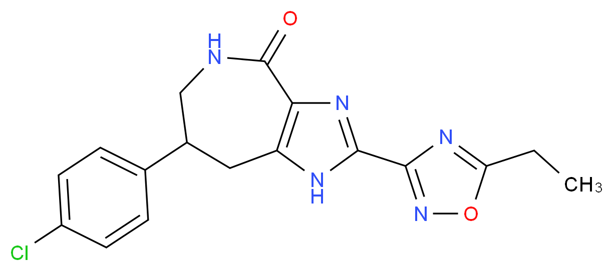 7-(4-chlorophenyl)-2-(5-ethyl-1,2,4-oxadiazol-3-yl)-5,6,7,8-tetrahydroimidazo[4,5-c]azepin-4(1H)-one_分子结构_CAS_)