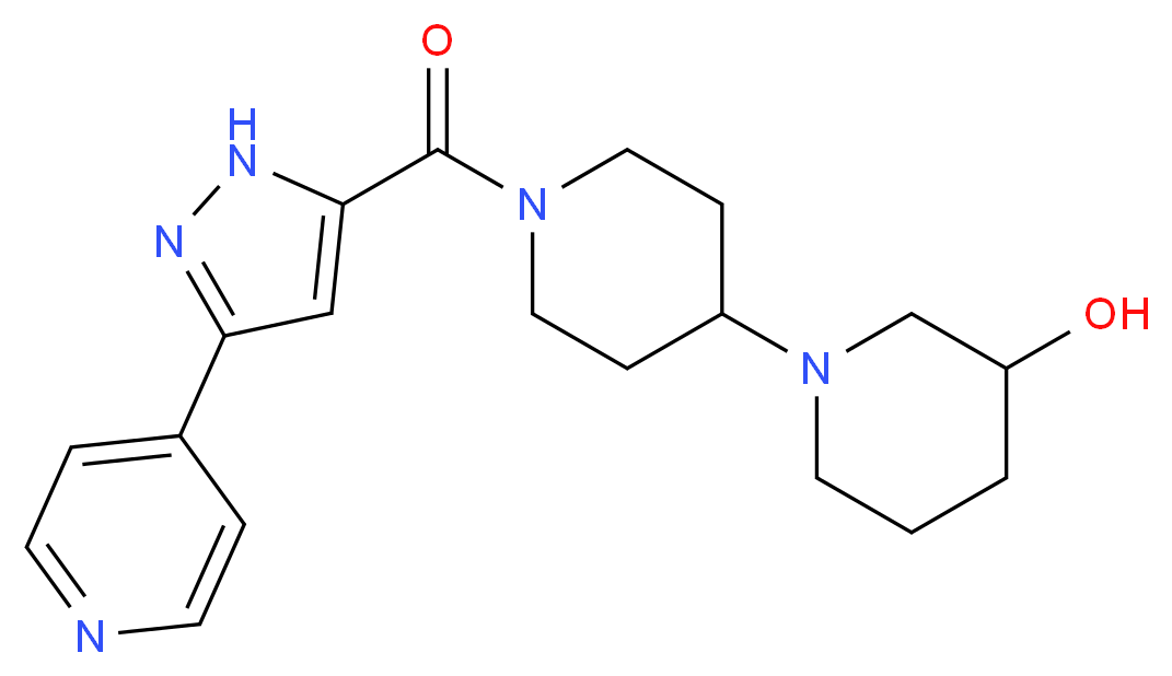 1'-{[3-(4-pyridinyl)-1H-pyrazol-5-yl]carbonyl}-1,4'-bipiperidin-3-ol_分子结构_CAS_)