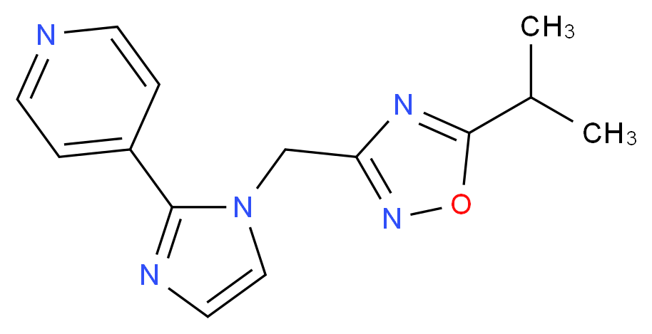4-{1-[(5-isopropyl-1,2,4-oxadiazol-3-yl)methyl]-1H-imidazol-2-yl}pyridine_分子结构_CAS_)