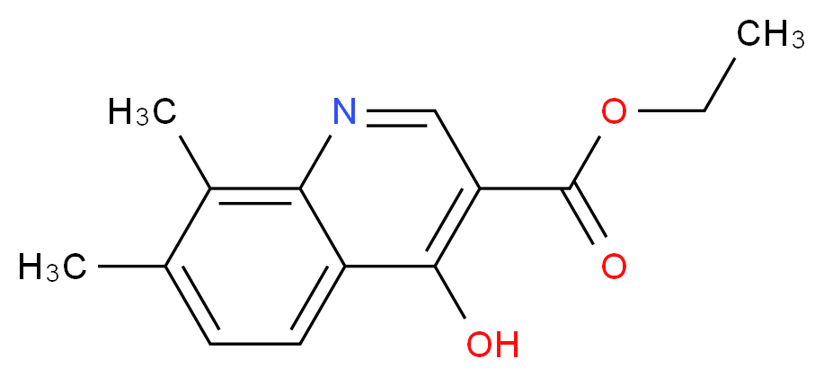 ETHYL 4-HYDROXY-7,8-DIMETHYLQUINOLINE-3-CARBOXYLATE_分子结构_CAS_53164-33-3)