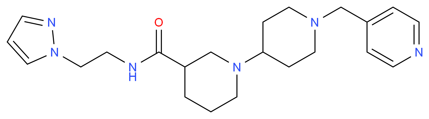 N-[2-(1H-pyrazol-1-yl)ethyl]-1'-(pyridin-4-ylmethyl)-1,4'-bipiperidine-3-carboxamide_分子结构_CAS_)
