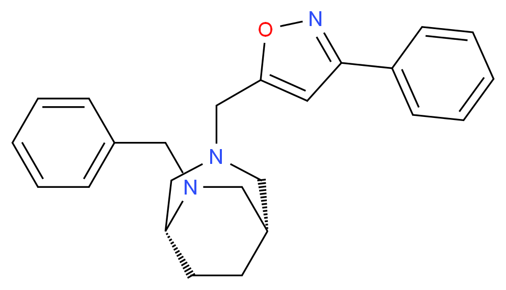 (1S*,5R*)-6-benzyl-3-[(3-phenylisoxazol-5-yl)methyl]-3,6-diazabicyclo[3.2.2]nonane_分子结构_CAS_)