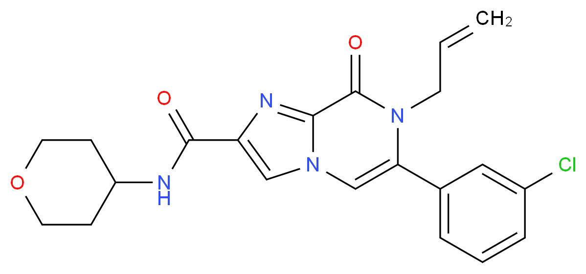 7-allyl-6-(3-chlorophenyl)-8-oxo-N-(tetrahydro-2H-pyran-4-yl)-7,8-dihydroimidazo[1,2-a]pyrazine-2-carboxamide_分子结构_CAS_)