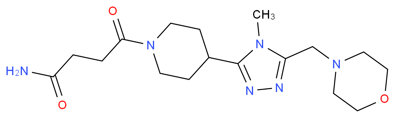 4-{4-[4-methyl-5-(morpholin-4-ylmethyl)-4H-1,2,4-triazol-3-yl]piperidin-1-yl}-4-oxobutanamide_分子结构_CAS_)