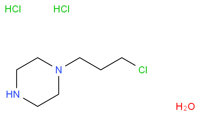 1-(3-chloropropyl)piperazine hydrate dihydrochloride_分子结构_CAS_34782-06-4