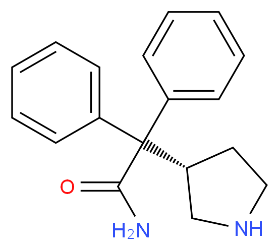 2,2-diphenyl-2-[(3S)-pyrrolidin-3-yl]acetamide_分子结构_CAS_133099-11-3