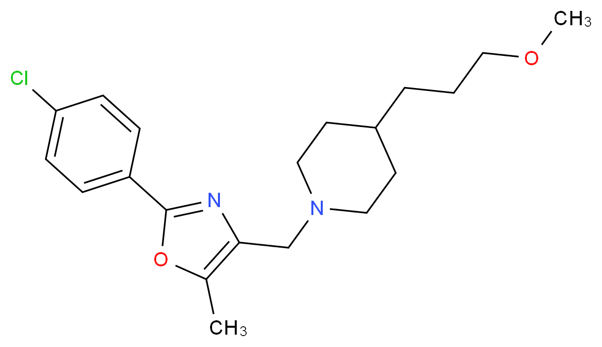 1-{[2-(4-chlorophenyl)-5-methyl-1,3-oxazol-4-yl]methyl}-4-(3-methoxypropyl)piperidine_分子结构_CAS_)