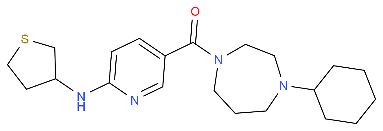 5-[(4-cyclohexyl-1,4-diazepan-1-yl)carbonyl]-N-(tetrahydro-3-thienyl)-2-pyridinamine_分子结构_CAS_)