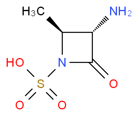 rel-(2R,3R)-3-amino-2-methyl-4-oxoazetidine-1-sulfonic acid_分子结构_CAS_80082-65-1