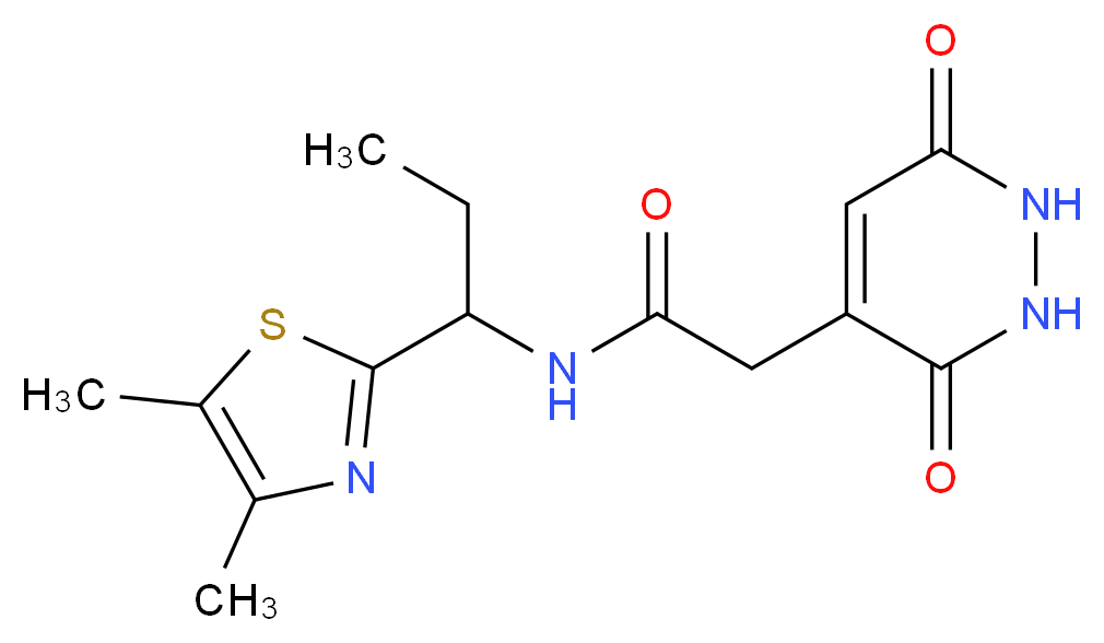 N-[1-(4,5-dimethyl-1,3-thiazol-2-yl)propyl]-2-(3,6-dioxo-1,2,3,6-tetrahydropyridazin-4-yl)acetamide_分子结构_CAS_)
