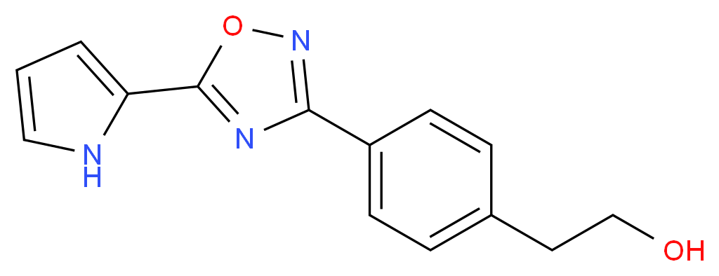 2-{4-[5-(1H-pyrrol-2-yl)-1,2,4-oxadiazol-3-yl]phenyl}ethanol_分子结构_CAS_)