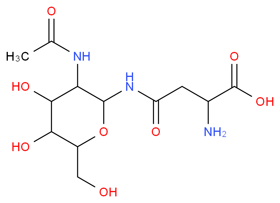 2-Acetamido-1-N-(β-L-aspartyl)-2-deoxy-β-D-glucopyranosylamine_分子结构_CAS_2776-93-4)