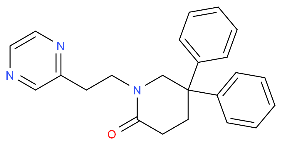 5,5-diphenyl-1-(2-pyrazin-2-ylethyl)piperidin-2-one_分子结构_CAS_)