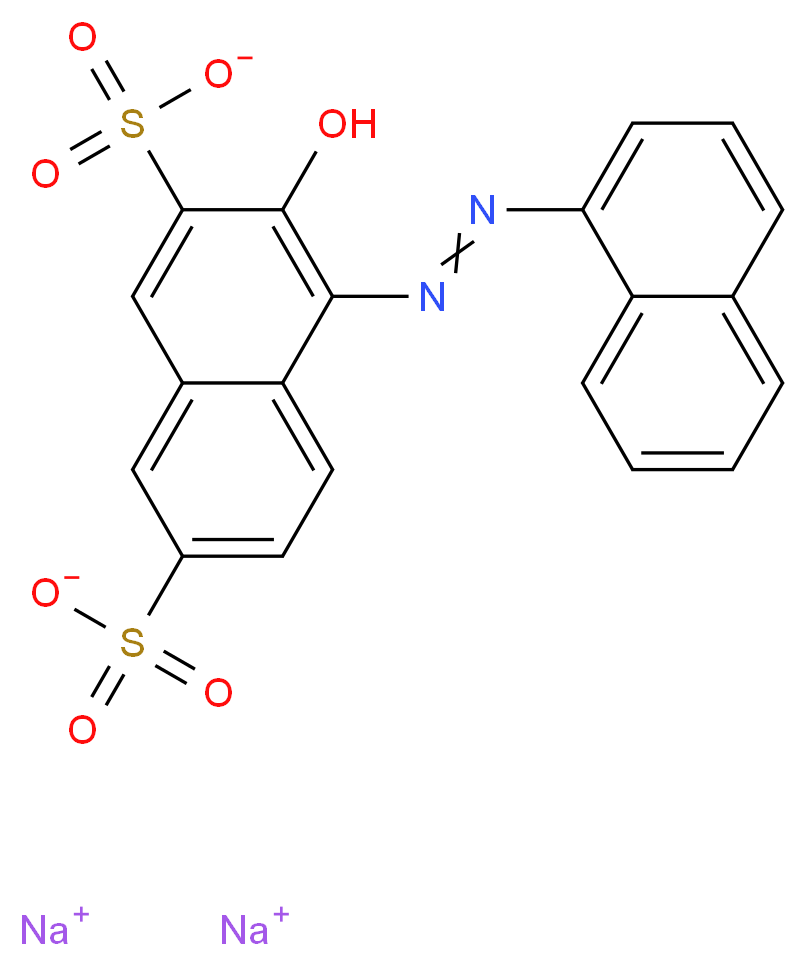 disodium 3-hydroxy-4-[2-(naphthalen-1-yl)diazen-1-yl]naphthalene-2,7-disulfonate_分子结构_CAS_5858-33-3