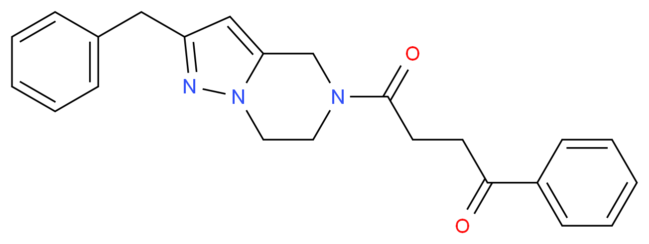 4-(2-benzyl-6,7-dihydropyrazolo[1,5-a]pyrazin-5(4H)-yl)-4-oxo-1-phenylbutan-1-one_分子结构_CAS_)