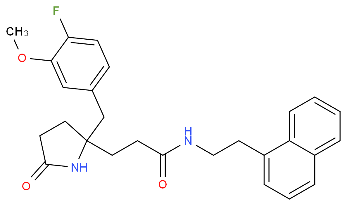3-[2-(4-fluoro-3-methoxybenzyl)-5-oxo-2-pyrrolidinyl]-N-[2-(1-naphthyl)ethyl]propanamide_分子结构_CAS_)