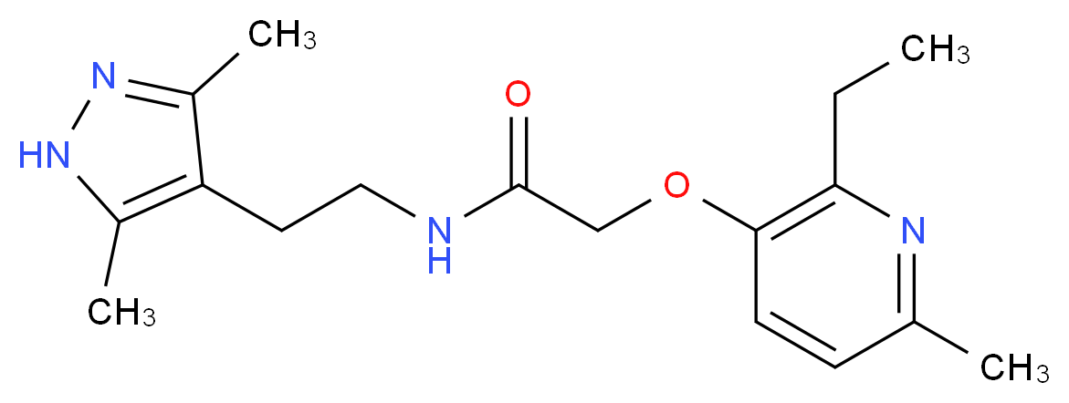 N-[2-(3,5-dimethyl-1H-pyrazol-4-yl)ethyl]-2-[(2-ethyl-6-methylpyridin-3-yl)oxy]acetamide_分子结构_CAS_)