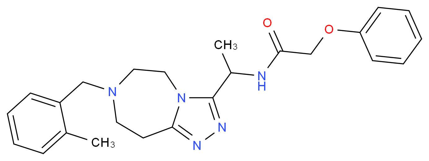 N-{1-[7-(2-methylbenzyl)-6,7,8,9-tetrahydro-5H-[1,2,4]triazolo[4,3-d][1,4]diazepin-3-yl]ethyl}-2-phenoxyacetamide_分子结构_CAS_)