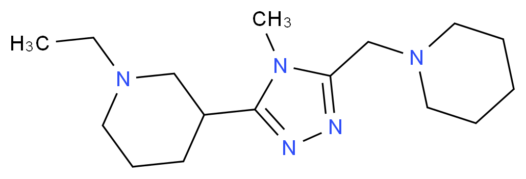 1-ethyl-3-[4-methyl-5-(piperidin-1-ylmethyl)-4H-1,2,4-triazol-3-yl]piperidine_分子结构_CAS_)