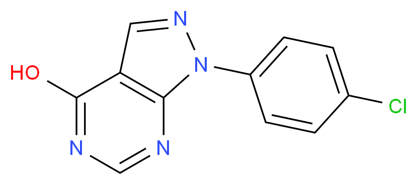 1-(4-chlorophenyl)-1H-pyrazolo[3,4-d]pyrimidin-4-ol_分子结构_CAS_5334-29-2