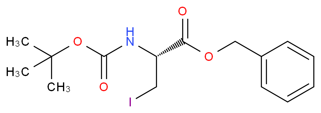 benzyl (2R)-2-{[(tert-butoxy)carbonyl]amino}-3-iodopropanoate_分子结构_CAS_108957-20-6