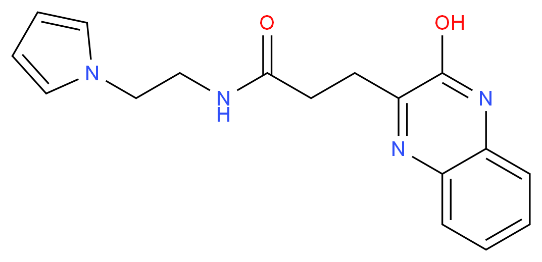 3-(3-hydroxy-2-quinoxalinyl)-N-[2-(1H-pyrrol-1-yl)ethyl]propanamide_分子结构_CAS_)