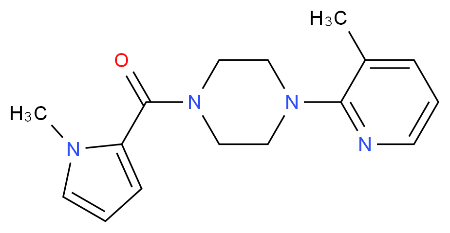 1-(3-methyl-2-pyridinyl)-4-[(1-methyl-1H-pyrrol-2-yl)carbonyl]piperazine_分子结构_CAS_)