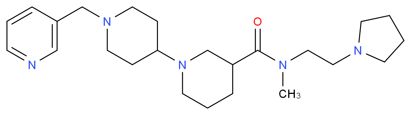 N-methyl-1'-(pyridin-3-ylmethyl)-N-(2-pyrrolidin-1-ylethyl)-1,4'-bipiperidine-3-carboxamide_分子结构_CAS_)