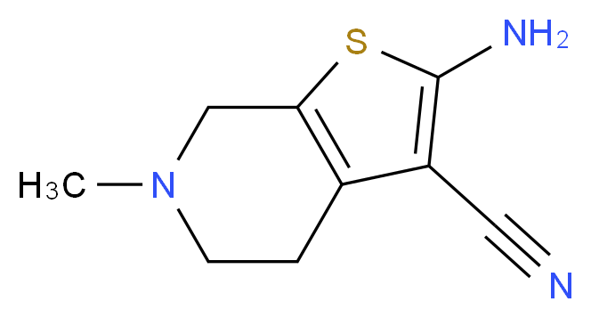 2-amino-6-methyl-4H,5H,6H,7H-thieno[2,3-c]pyridine-3-carbonitrile_分子结构_CAS_37578-06-6