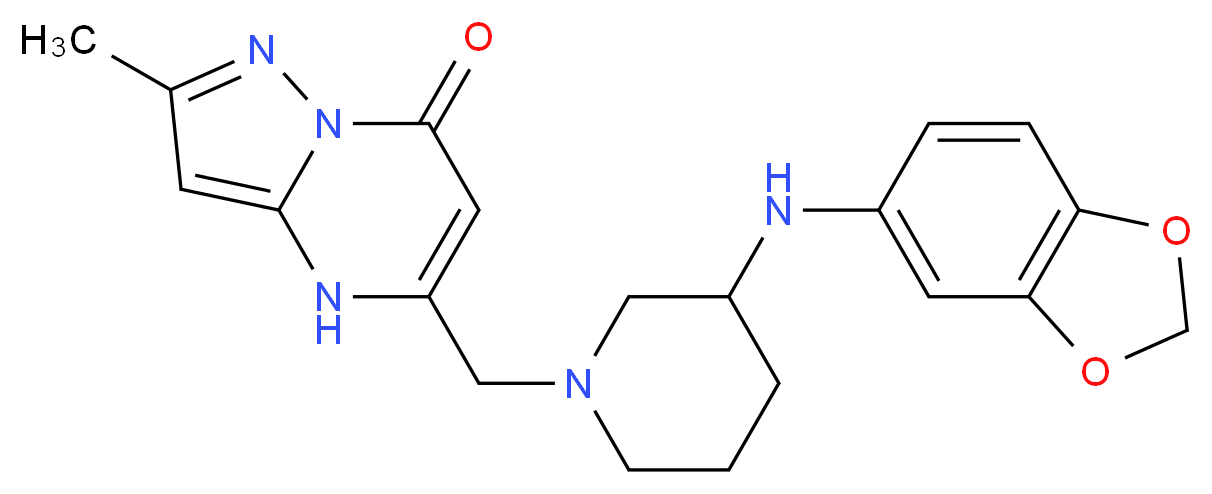 5-{[3-(1,3-benzodioxol-5-ylamino)-1-piperidinyl]methyl}-2-methylpyrazolo[1,5-a]pyrimidin-7(4H)-one_分子结构_CAS_)