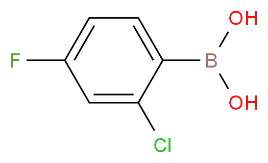 2-氯-4-氟苯硼酸_分子结构_CAS_313545-72-1)