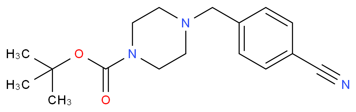 4-(4-t-Boc-piperaz-1-yl-methyl)benzonitrile_分子结构_CAS_849237-14-5)