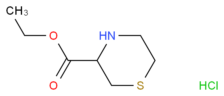 Ethyl thiomorpholine-3-carboxylate hydrochloride_分子结构_CAS_159381-07-4)