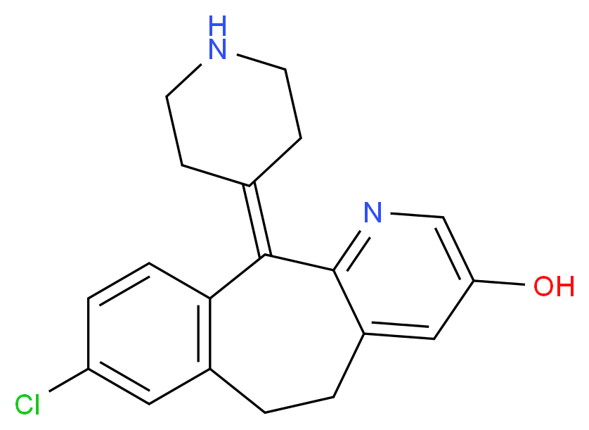 13-chloro-2-(piperidin-4-ylidene)-4-azatricyclo[9.4.0.0<sup>3</sup>,<sup>8</sup>]pentadeca-1(11),3(8),4,6,12,14-hexaen-6-ol_分子结构_CAS_38092-89-6