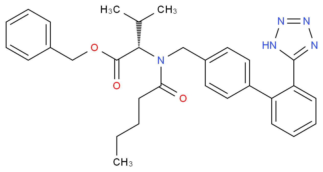 (S)-Benzyl 2-(N-((2'-(1H-tetrazol-5-yl)-[1,1'-biphenyl]-4-yl)methyl)pentanamido)-3-methylbutanoate_分子结构_CAS_137863-20-8)