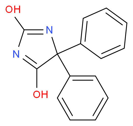 diphenyl-4H-imidazole-2,5-diol_分子结构_CAS_57-41-0