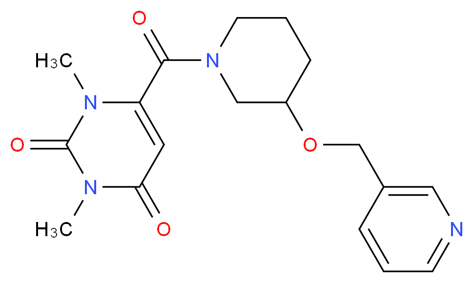 1,3-dimethyl-6-{[3-(3-pyridinylmethoxy)-1-piperidinyl]carbonyl}-2,4(1H,3H)-pyrimidinedione_分子结构_CAS_)