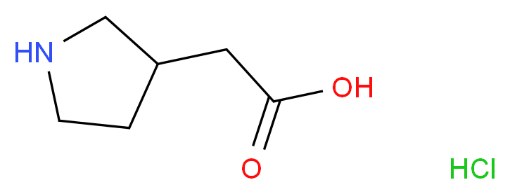 2-(3-Pyrrolidinyl)acetic acid hydrochloride_分子结构_CAS_89203-64-5)