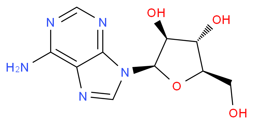 (2R,3S,4S,5R)-2-(6-amino-9H-purin-9-yl)-5-(hydroxymethyl)oxolane-3,4-diol_分子结构_CAS_5536-17-4