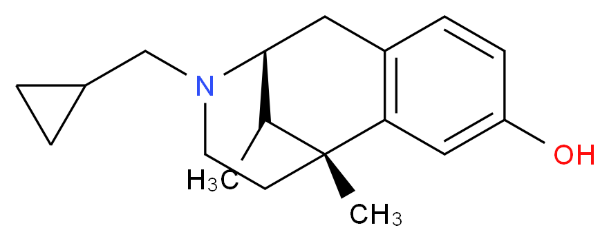 (1R,9S)-10-(cyclopropylmethyl)-1,13-dimethyl-10-azatricyclo[7.3.1.0<sup>2</sup>,<sup>7</sup>]trideca-2(7),3,5-trien-4-ol_分子结构_CAS_7313-86-2
