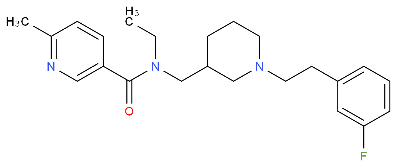 N-ethyl-N-({1-[2-(3-fluorophenyl)ethyl]-3-piperidinyl}methyl)-6-methylnicotinamide_分子结构_CAS_)
