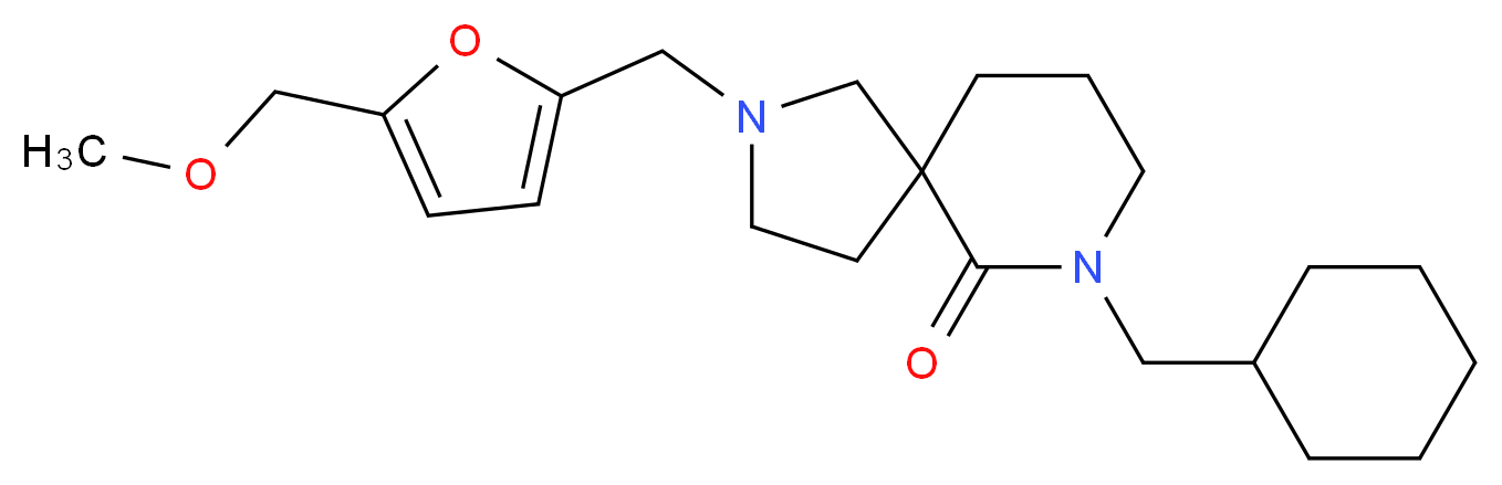 7-(cyclohexylmethyl)-2-{[5-(methoxymethyl)-2-furyl]methyl}-2,7-diazaspiro[4.5]decan-6-one_分子结构_CAS_)