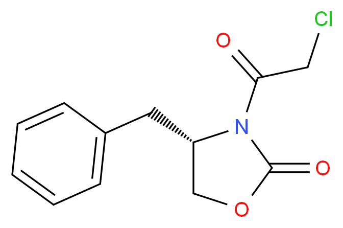 (S)-4-苄基-3-氯乙酰基-2-噁唑烷酮_分子结构_CAS_104324-16-5)