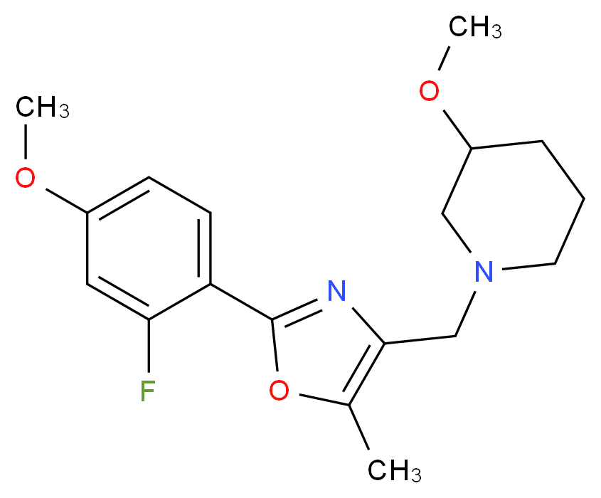 1-{[2-(2-fluoro-4-methoxyphenyl)-5-methyl-1,3-oxazol-4-yl]methyl}-3-methoxypiperidine_分子结构_CAS_)