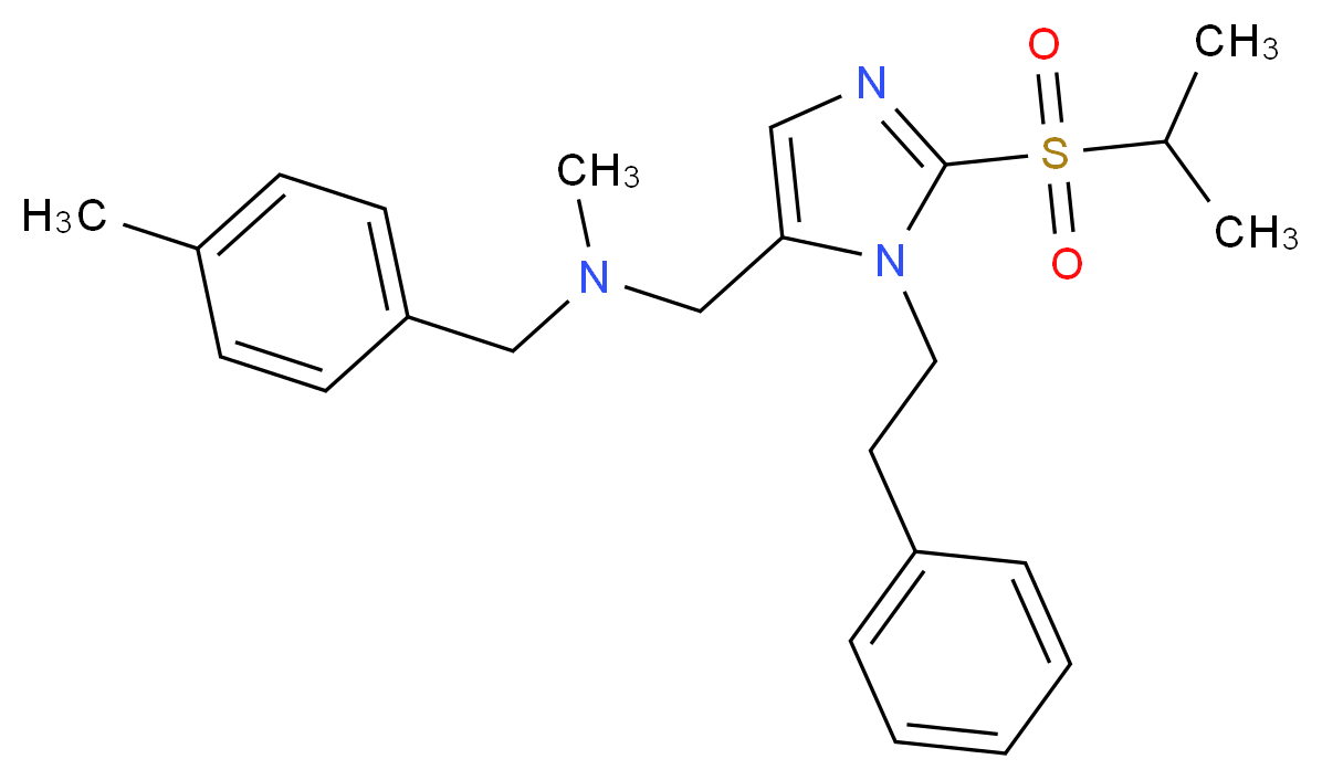 1-[2-(isopropylsulfonyl)-1-(2-phenylethyl)-1H-imidazol-5-yl]-N-methyl-N-(4-methylbenzyl)methanamine_分子结构_CAS_)