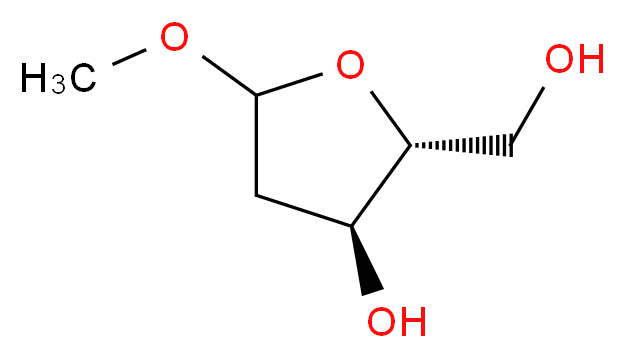 (2R,3S)-2-(hydroxymethyl)-5-methoxyoxolan-3-ol_分子结构_CAS_60134-26-1