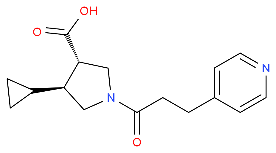 (3S*,4S*)-4-cyclopropyl-1-[3-(4-pyridinyl)propanoyl]-3-pyrrolidinecarboxylic acid_分子结构_CAS_)